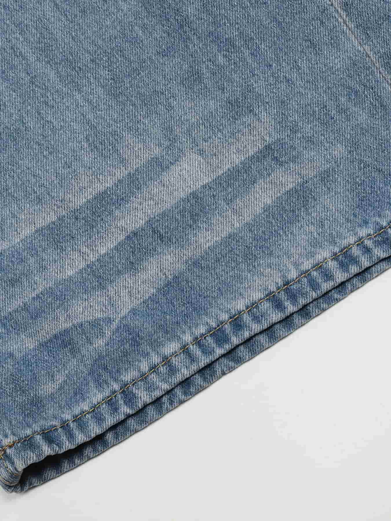 Men's Wide Leg Wash Jeans