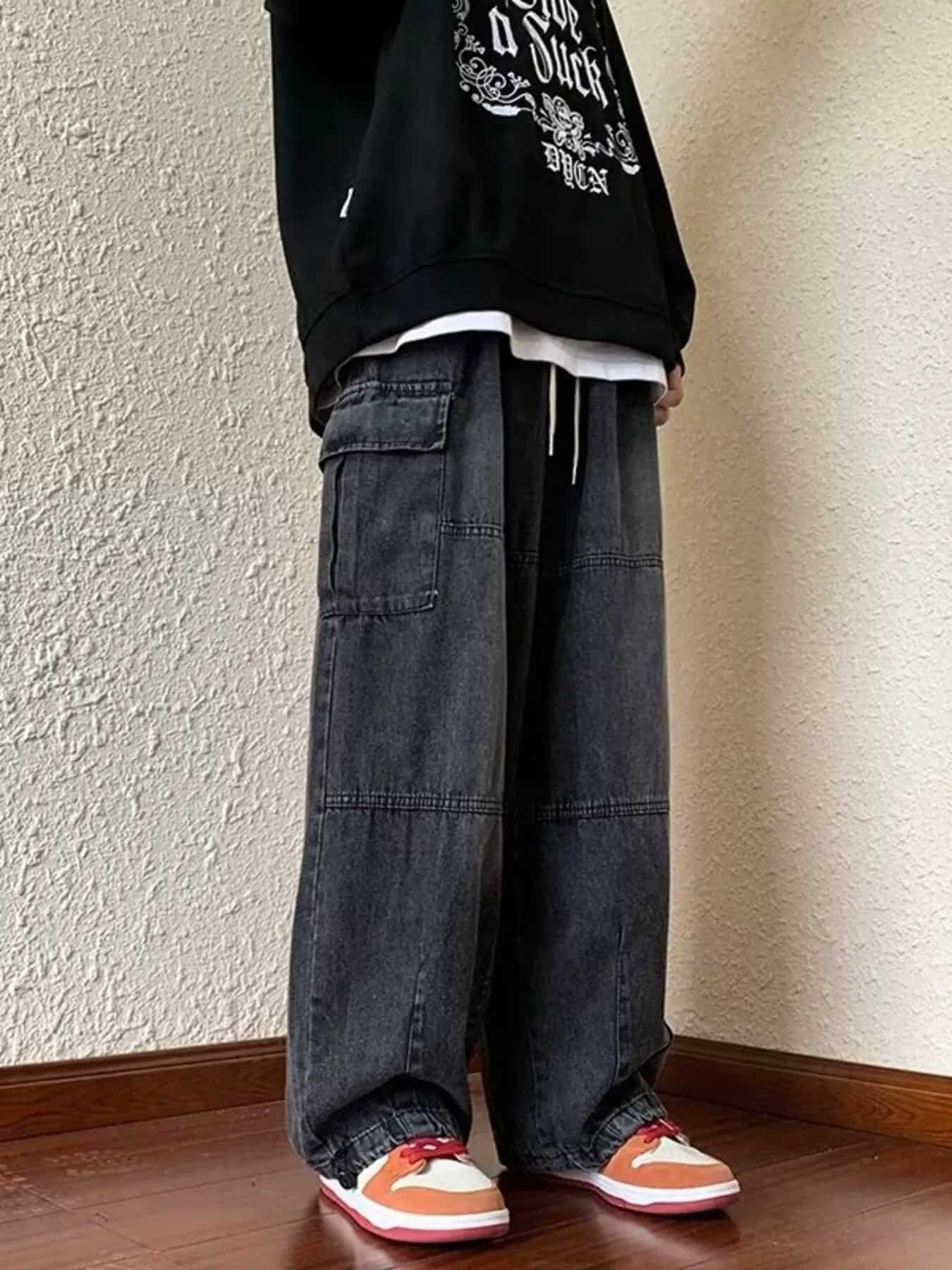 Men's Full Size Loose Fit Cargo Jeans Plus Size