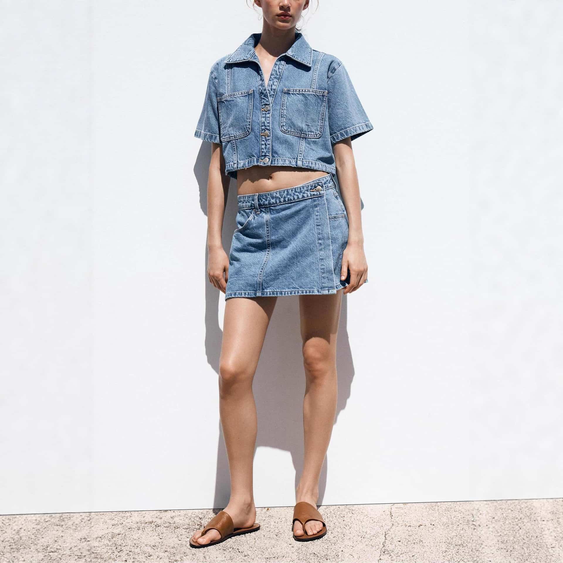 Women's Loose And Comfortable Denim Shirt-Dress And Pants Set