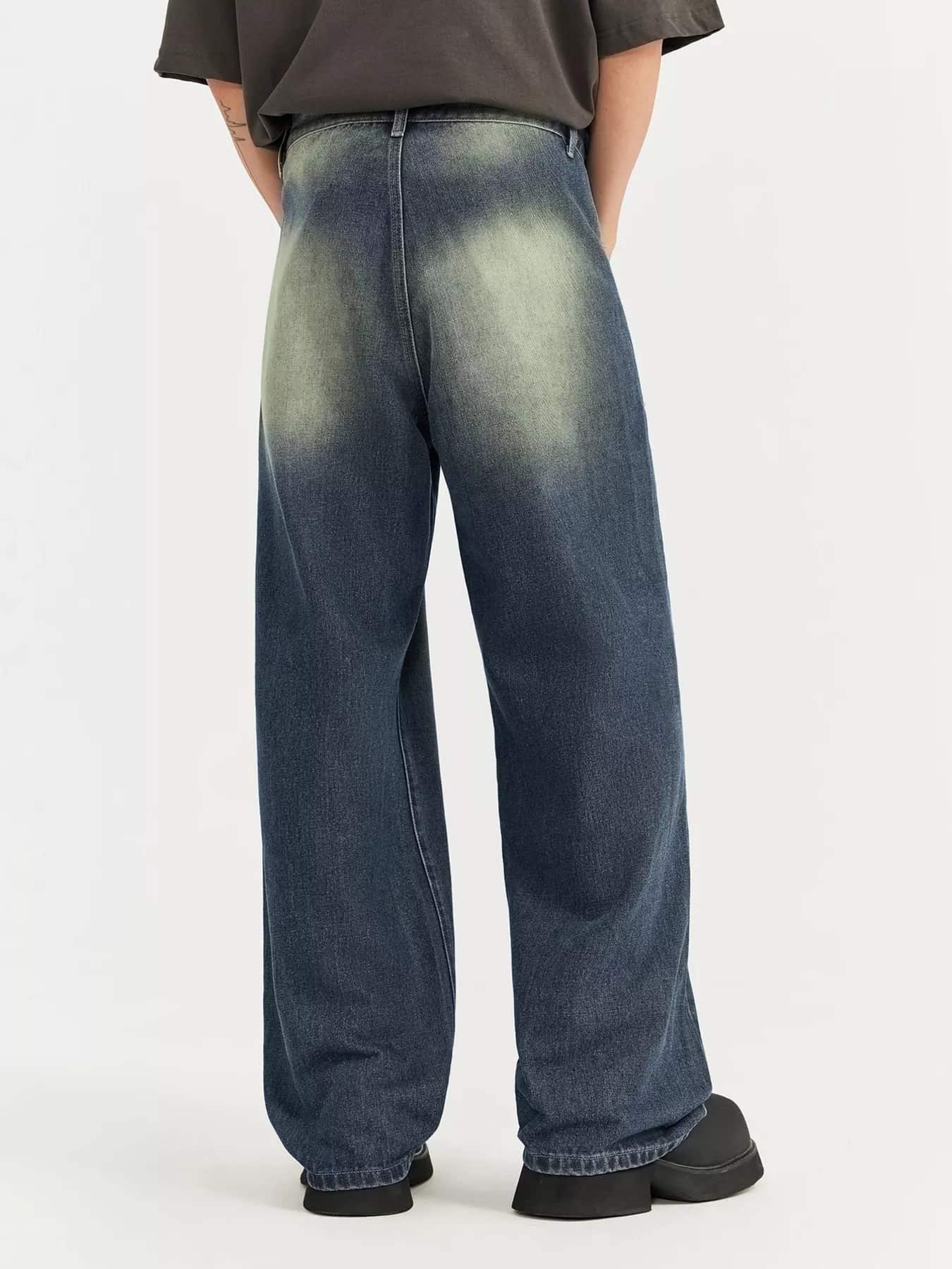 Men's Vintage Wash Wide Leg Jeans