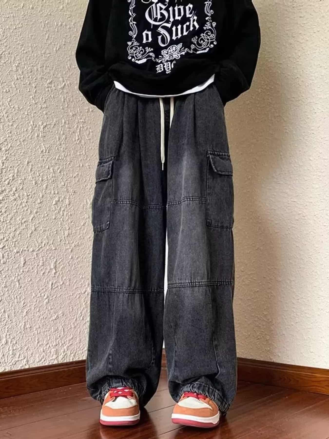 Men's Full Size Loose Fit Cargo Jeans Plus Size