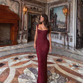 Light-Luxury French-Style Split Maxi Slip Dress