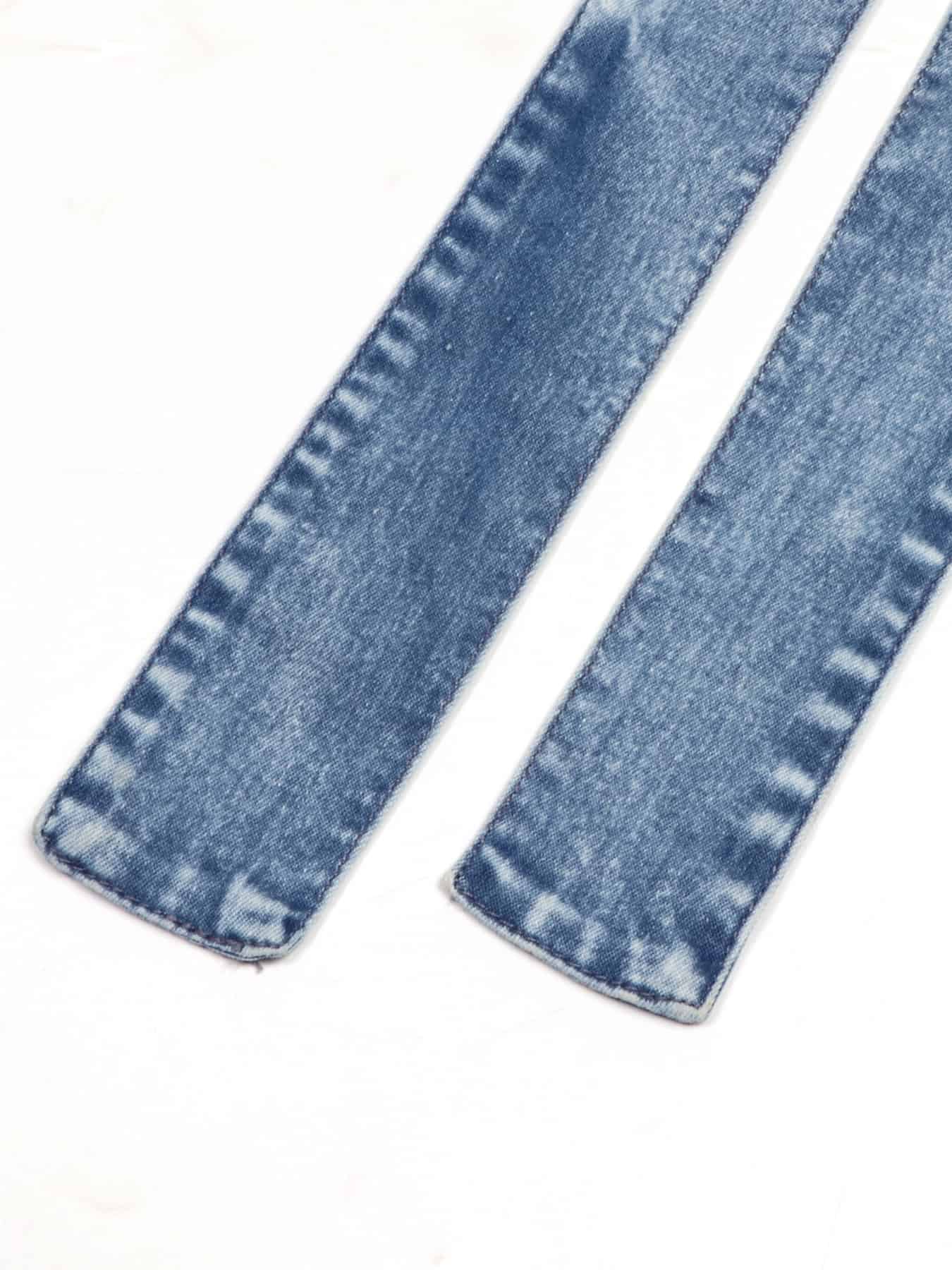Halter Neck Button-Front Denim Dress