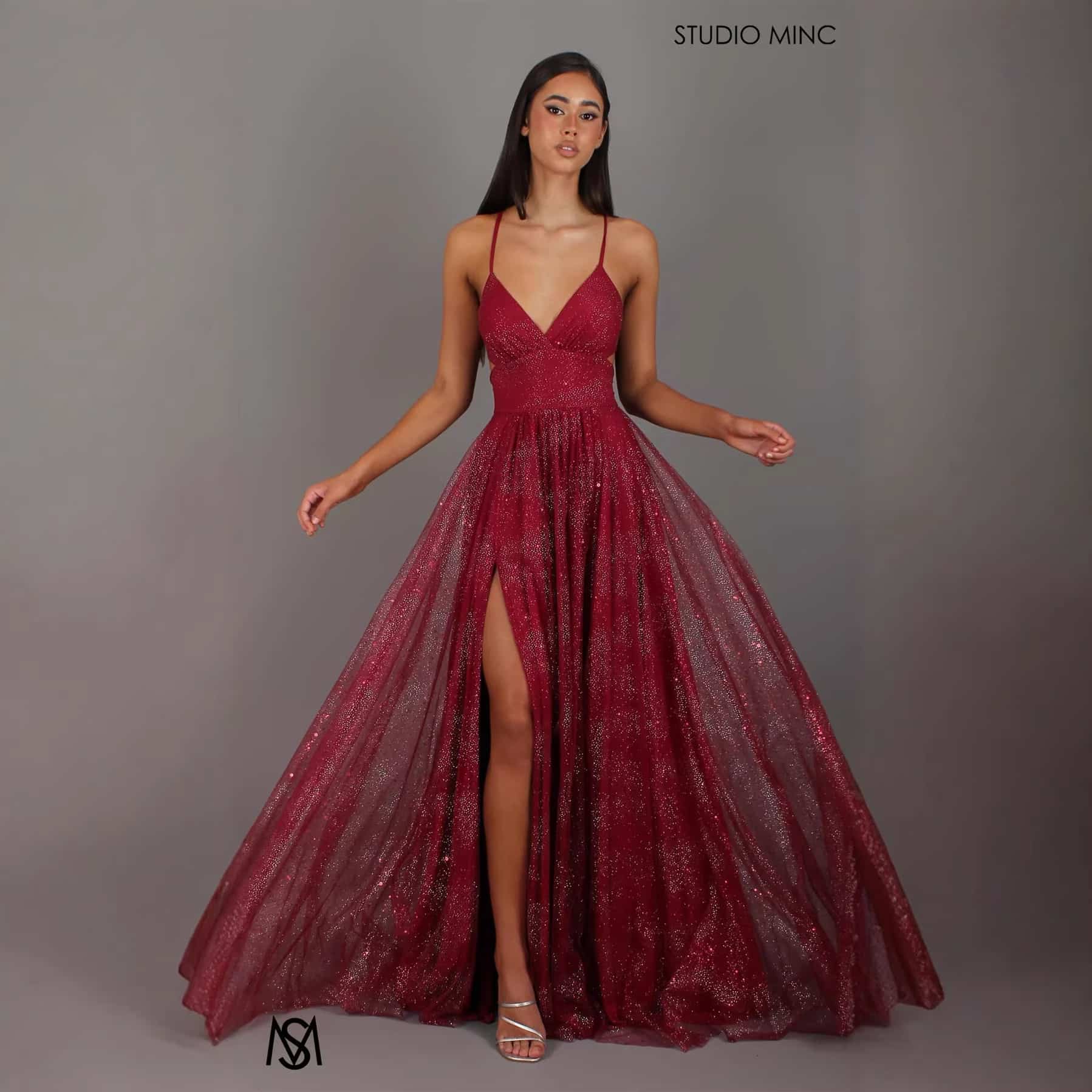 Elegant Womens V-neck Sleeveless Strapless Dress With A Flared Hem High Waist Split Women Long Dresses Party Dress