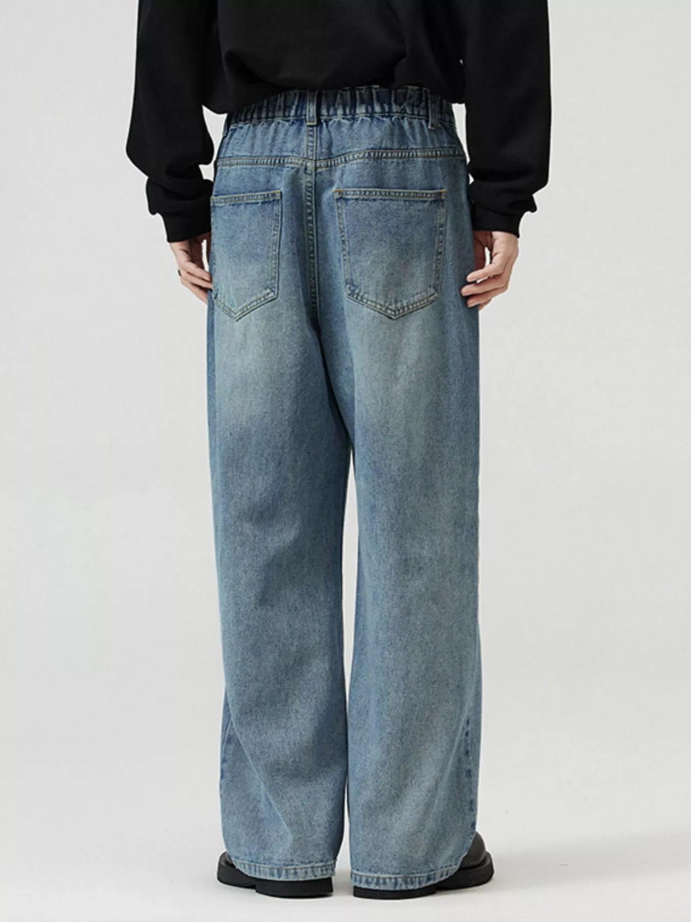 High waist straight leg jeans Vintage Blue plus size men's S-3XL