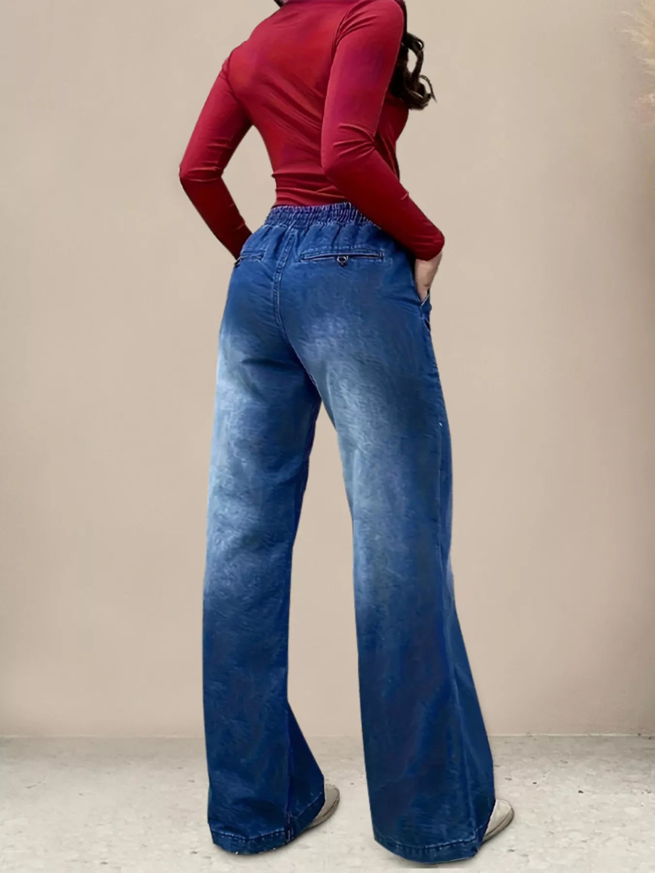 Levi's blue jeans for women drawstring waist wide leg
