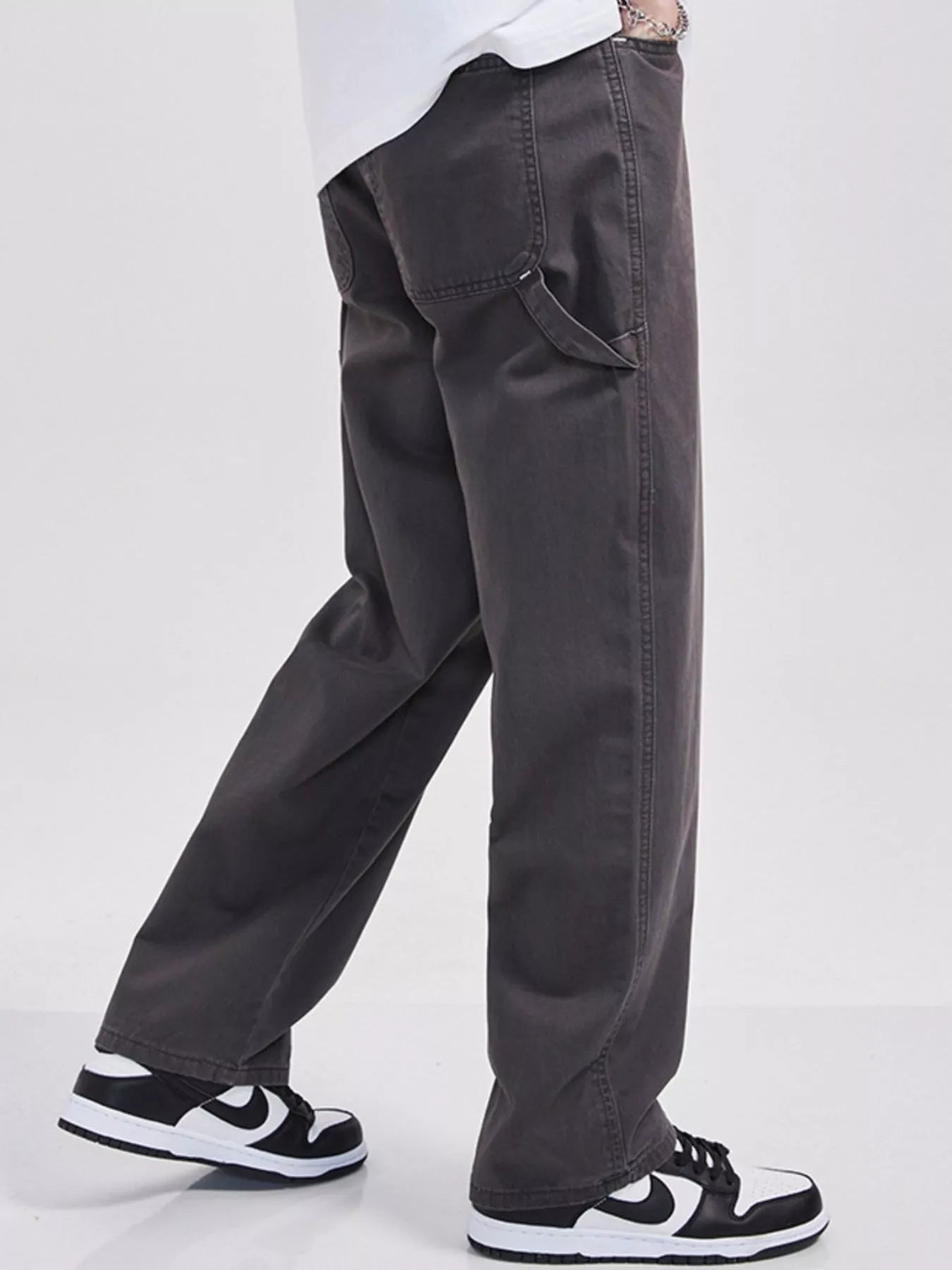Cargo trouser jeans Apricot plus size loose fit men's S-2XL