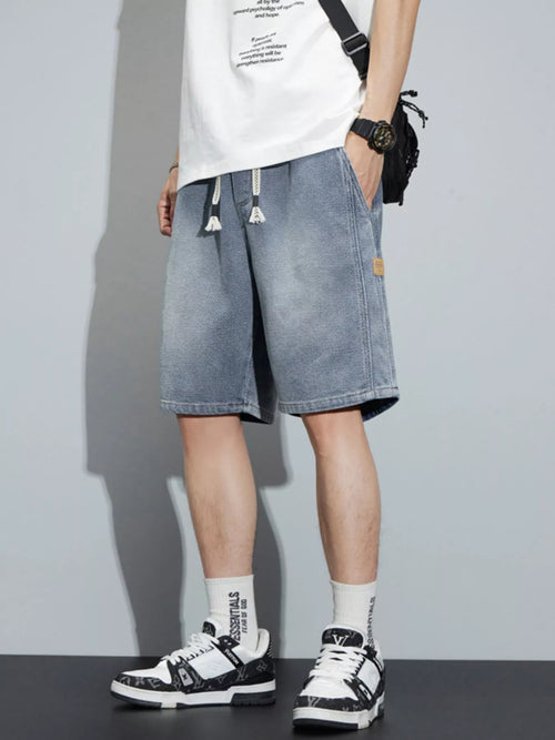 Cheap denim shorts men's plus size loose fit S-3XL