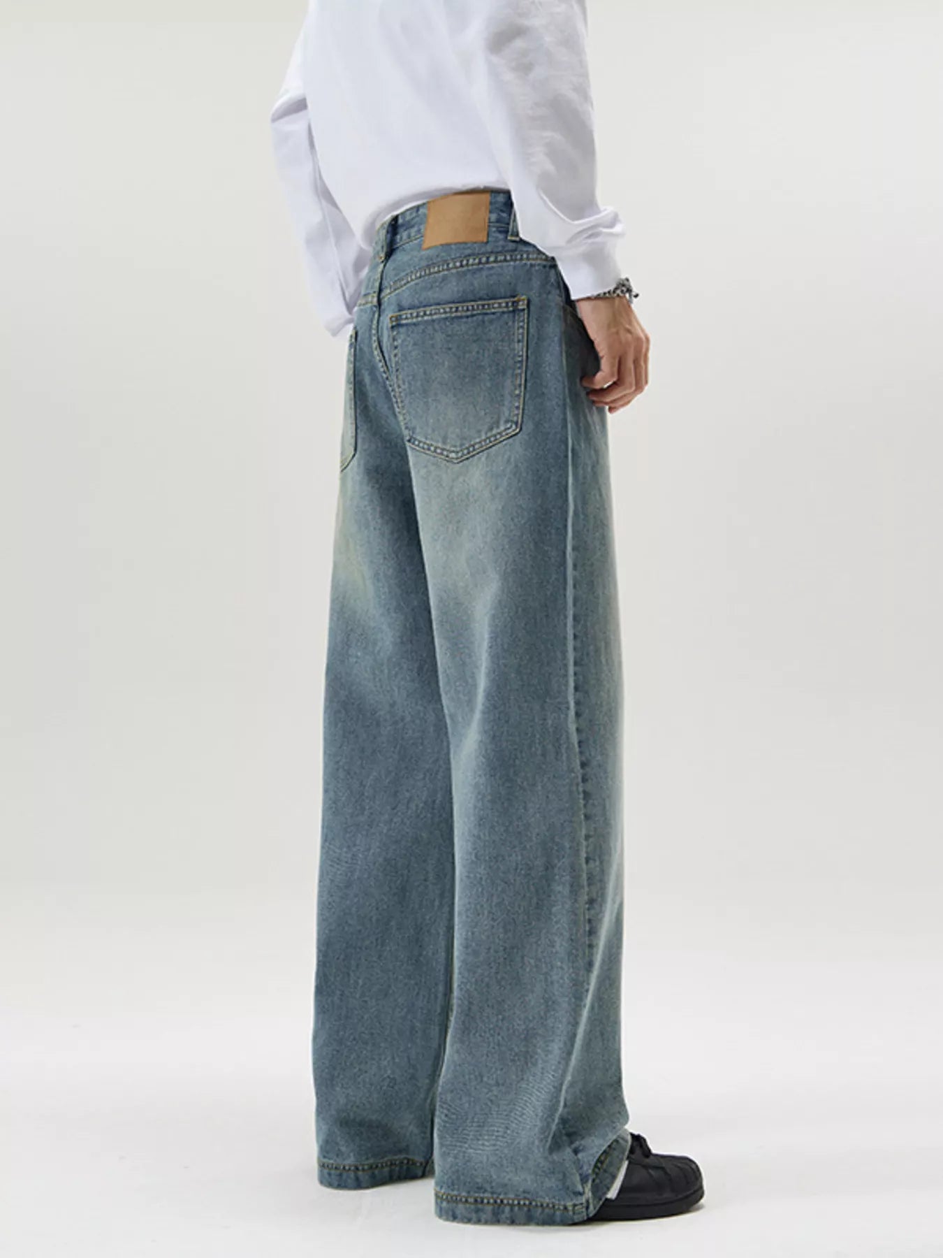 Jeans loose fit for men vintage wash plus size S-3XL