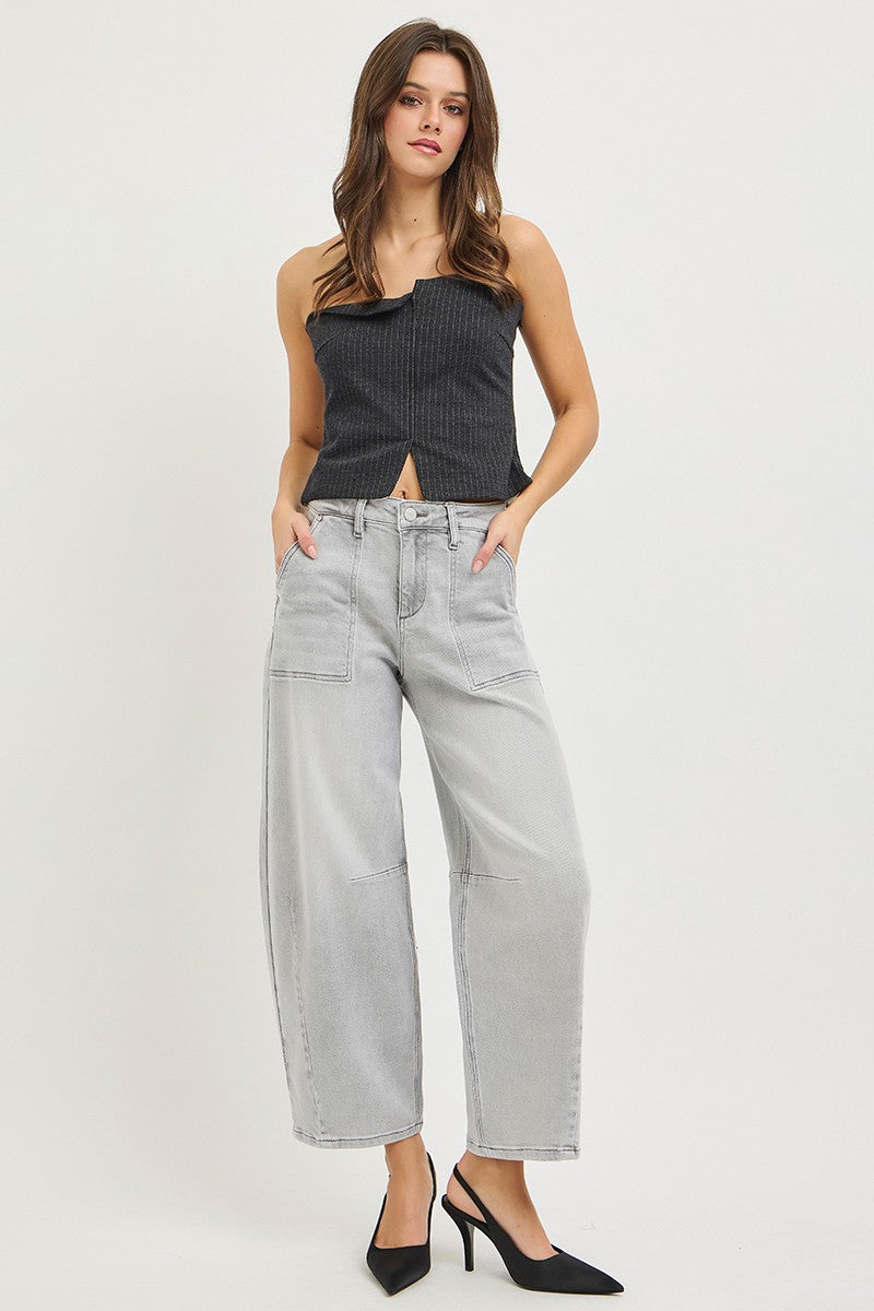 Cropped barrel jeans RISEN slouchy pocketed denim