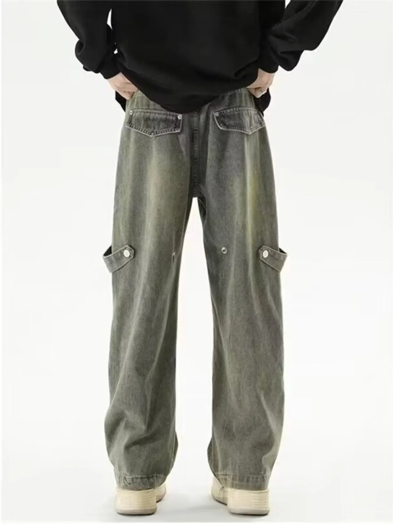 opusvenustas straight leg jeans men sage green