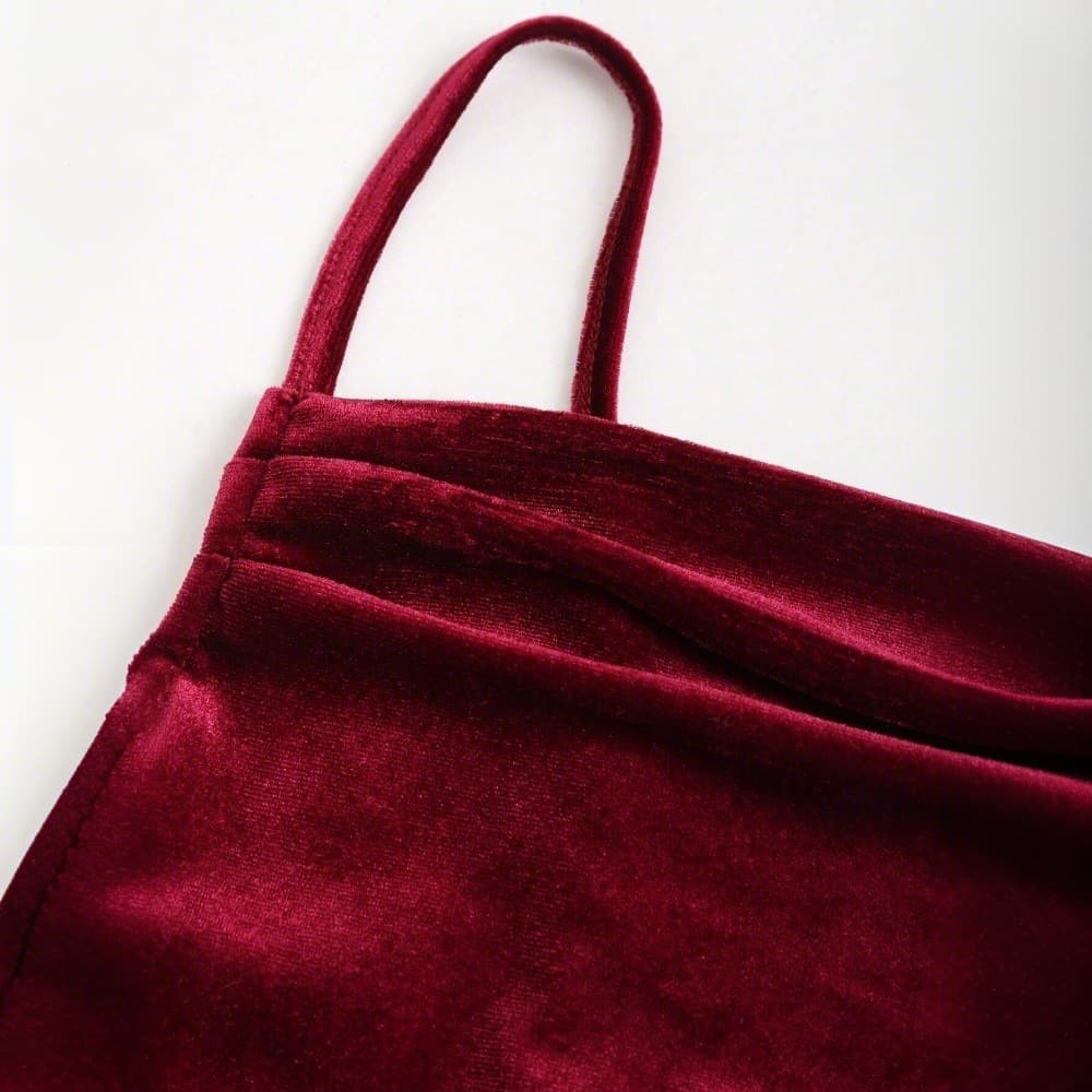 Velvet red dress for women strapless evening dress