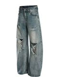 Vintage mens jeans premium distressed wide leg denim S-XXL