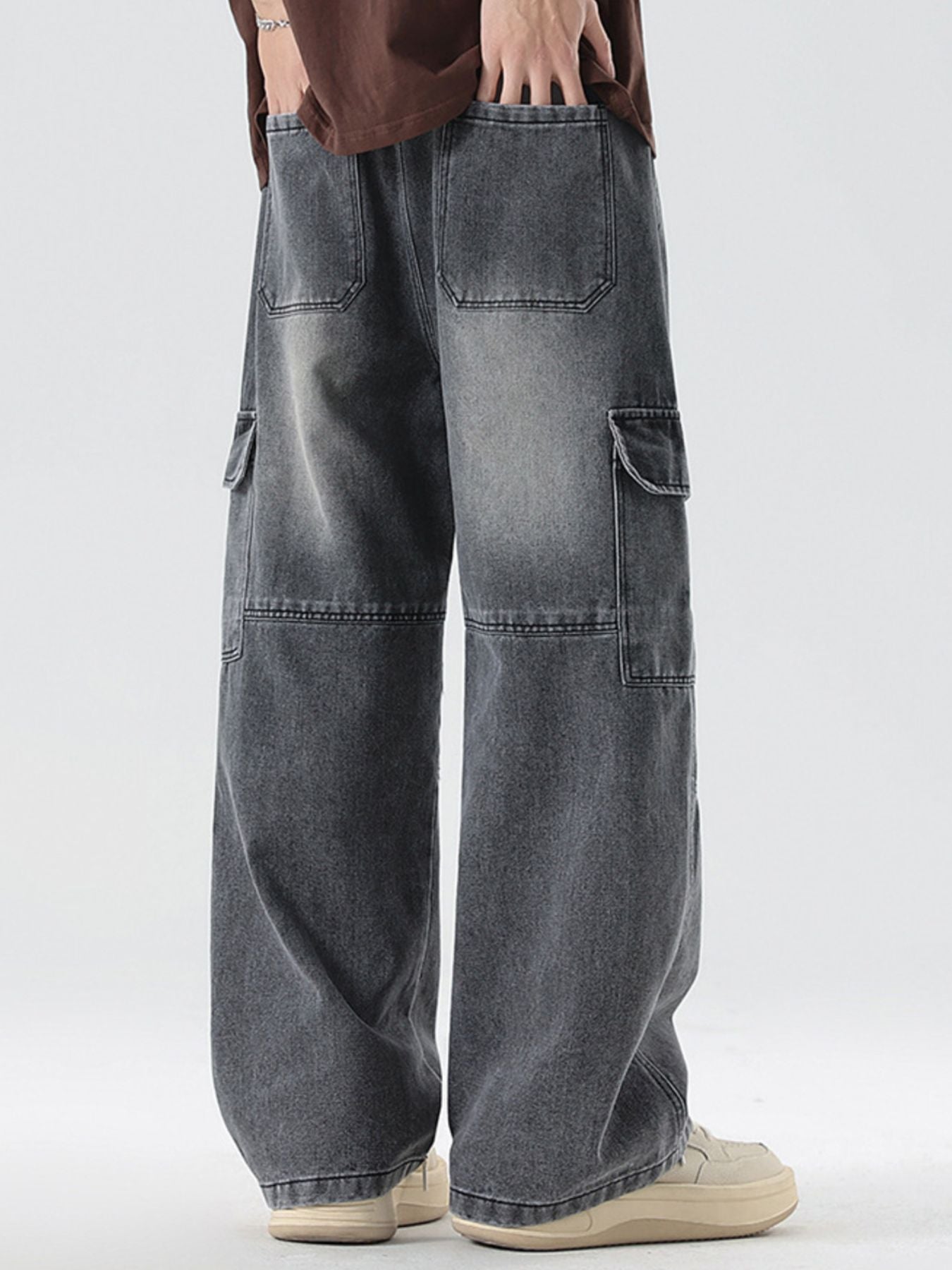 Plus size wide leg jeans vintage denim 6 wash options S-5XL