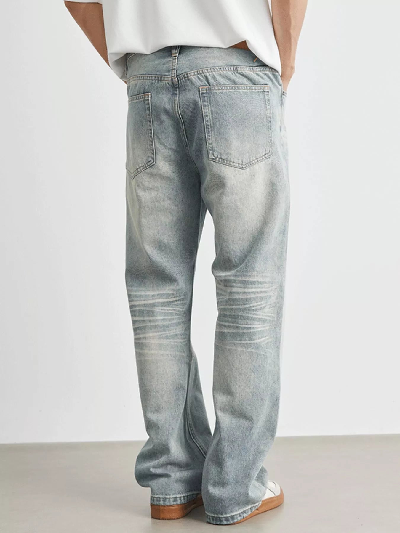 Vintage wash jeans men's loose fit light blue waist sizes 28-32