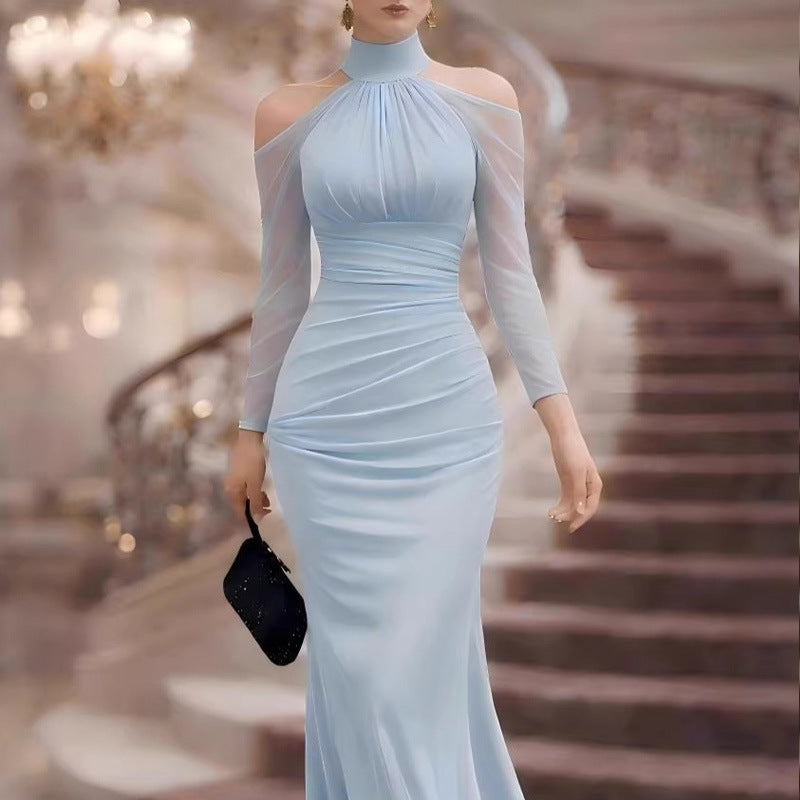 Slimming dress fishtail waist cinching evening dress